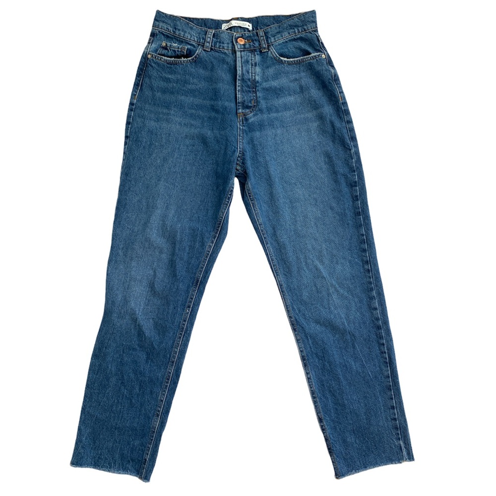 Zara ultra high waist button fly mom jeans